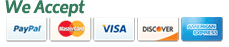 Major Credit Cards Accepted Via Paypal